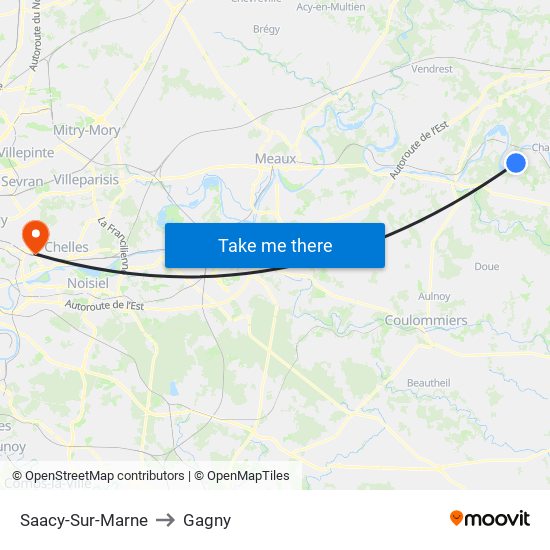 Saacy-Sur-Marne to Gagny map