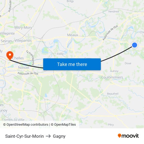 Saint-Cyr-Sur-Morin to Gagny map