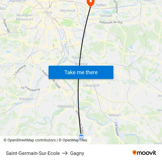 Saint-Germain-Sur-Ecole to Gagny map