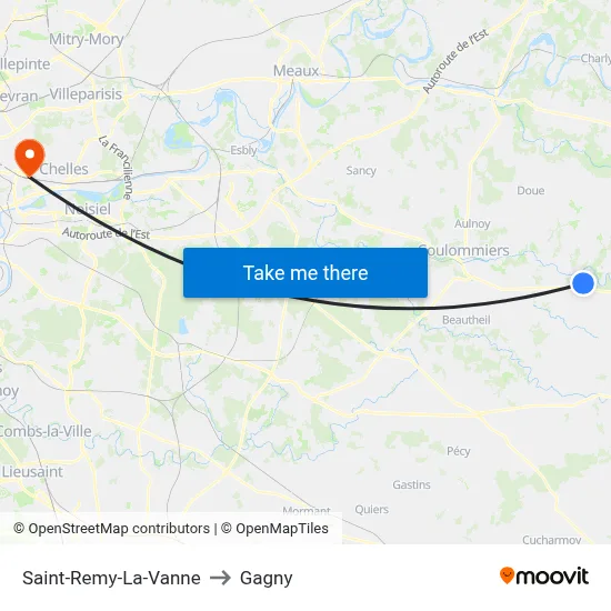 Saint-Remy-La-Vanne to Gagny map