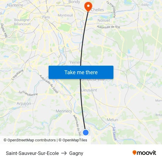 Saint-Sauveur-Sur-Ecole to Gagny map