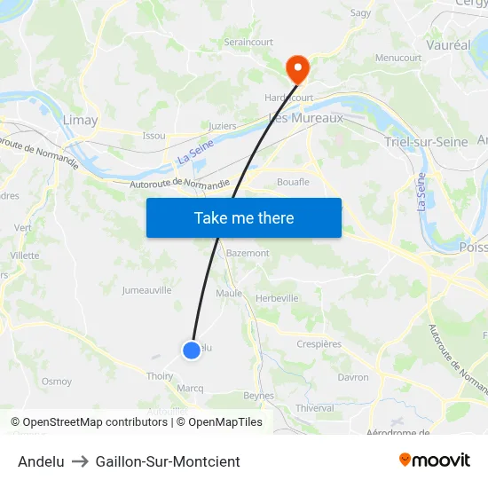 Andelu to Gaillon-Sur-Montcient map