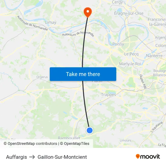 Auffargis to Gaillon-Sur-Montcient map