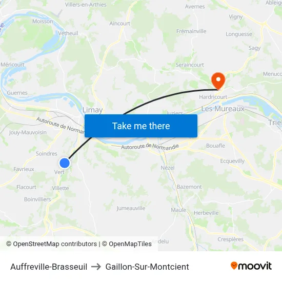 Auffreville-Brasseuil to Gaillon-Sur-Montcient map