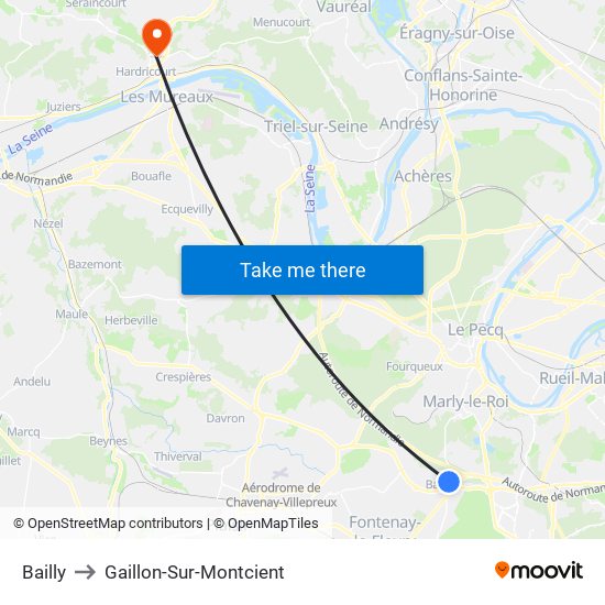 Bailly to Gaillon-Sur-Montcient map