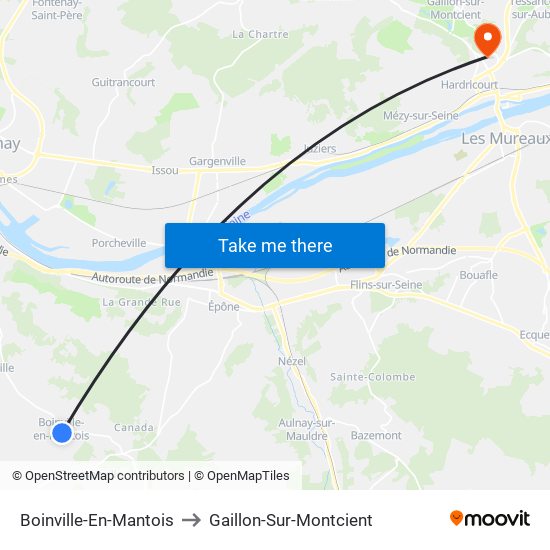 Boinville-En-Mantois to Gaillon-Sur-Montcient map