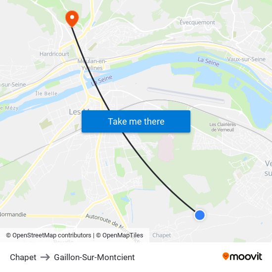Chapet to Gaillon-Sur-Montcient map