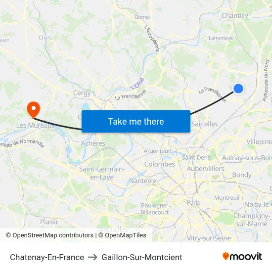 Chatenay-En-France to Gaillon-Sur-Montcient map