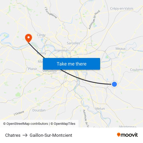 Chatres to Gaillon-Sur-Montcient map