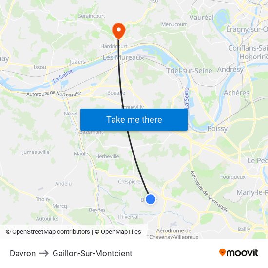 Davron to Gaillon-Sur-Montcient map