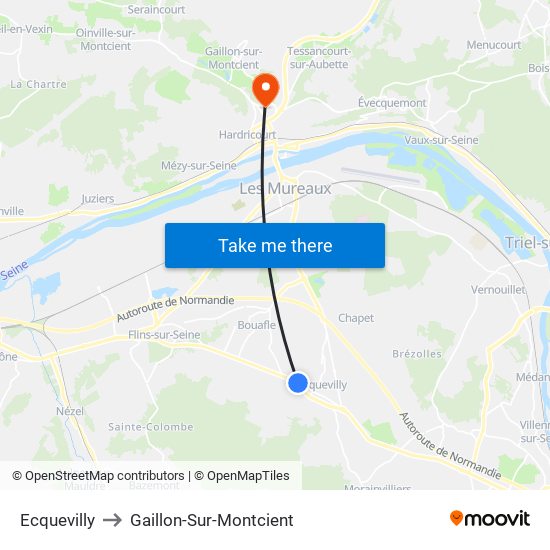 Ecquevilly to Gaillon-Sur-Montcient map