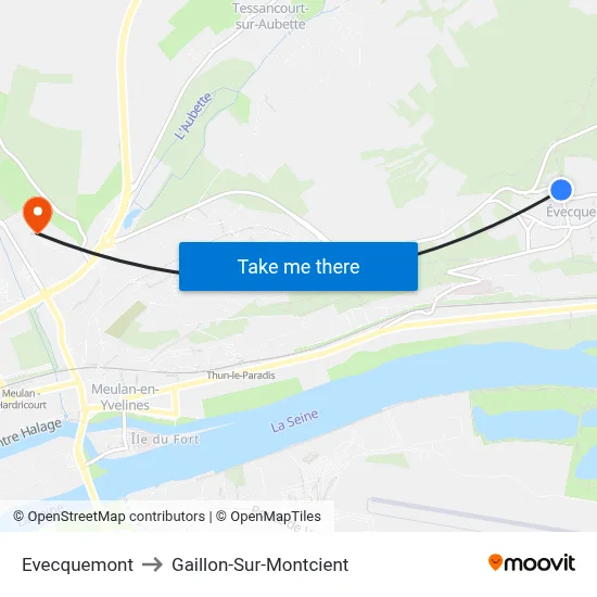 Evecquemont to Gaillon-Sur-Montcient map