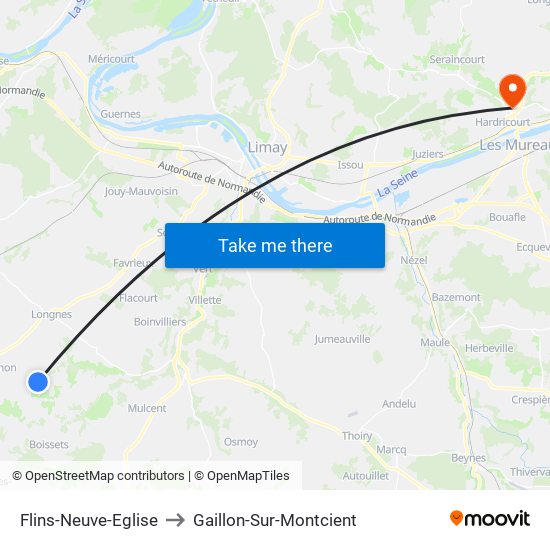 Flins-Neuve-Eglise to Gaillon-Sur-Montcient map