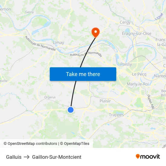 Galluis to Gaillon-Sur-Montcient map