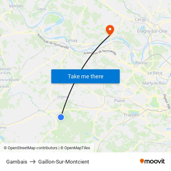 Gambais to Gaillon-Sur-Montcient map