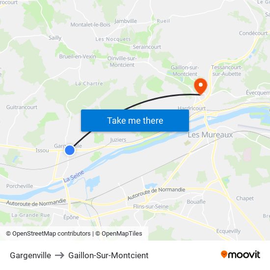 Gargenville to Gaillon-Sur-Montcient map
