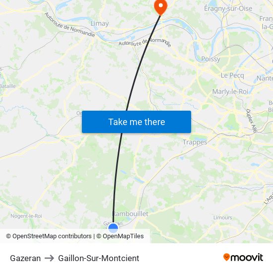 Gazeran to Gaillon-Sur-Montcient map
