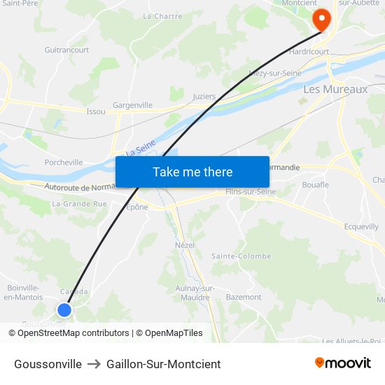 Goussonville to Gaillon-Sur-Montcient map