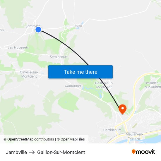 Jambville to Gaillon-Sur-Montcient map
