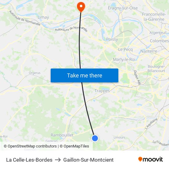 La Celle-Les-Bordes to Gaillon-Sur-Montcient map