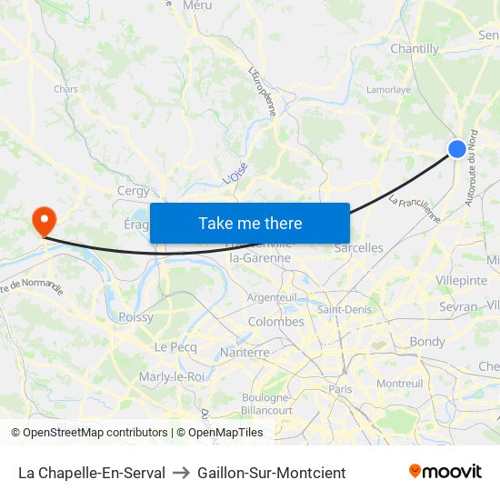 La Chapelle-En-Serval to Gaillon-Sur-Montcient map