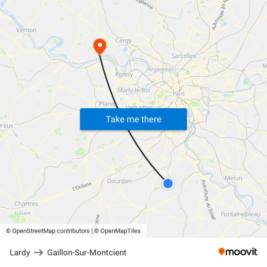 Lardy to Gaillon-Sur-Montcient map