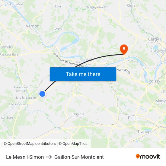 Le Mesnil-Simon to Gaillon-Sur-Montcient map