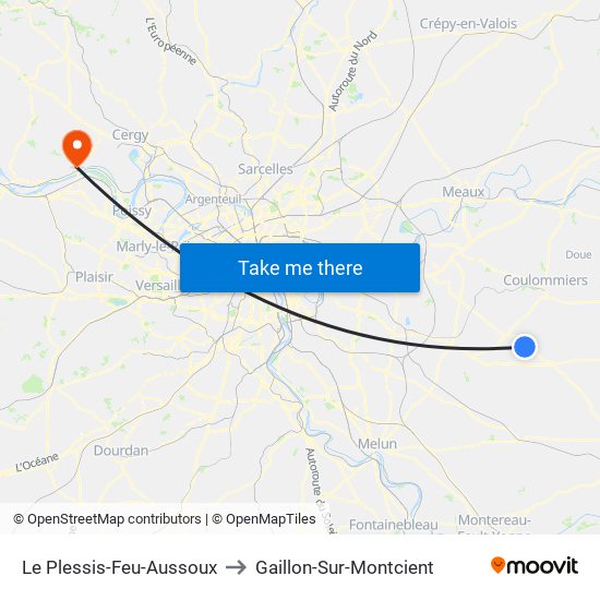 Le Plessis-Feu-Aussoux to Gaillon-Sur-Montcient map