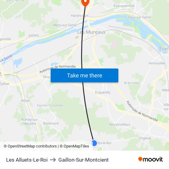 Les Alluets-Le-Roi to Gaillon-Sur-Montcient map