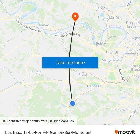 Les Essarts-Le-Roi to Gaillon-Sur-Montcient map