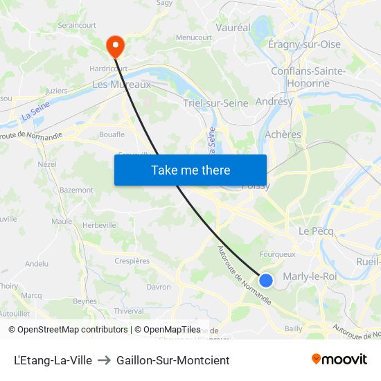 L'Etang-La-Ville to Gaillon-Sur-Montcient map