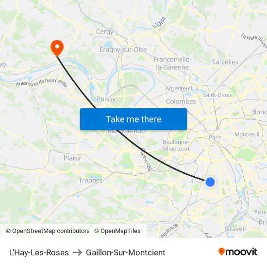 L'Hay-Les-Roses to Gaillon-Sur-Montcient map