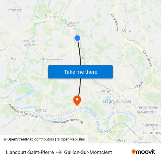 Liancourt-Saint-Pierre to Gaillon-Sur-Montcient map