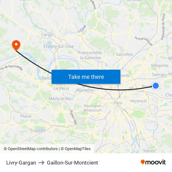 Livry-Gargan to Gaillon-Sur-Montcient map