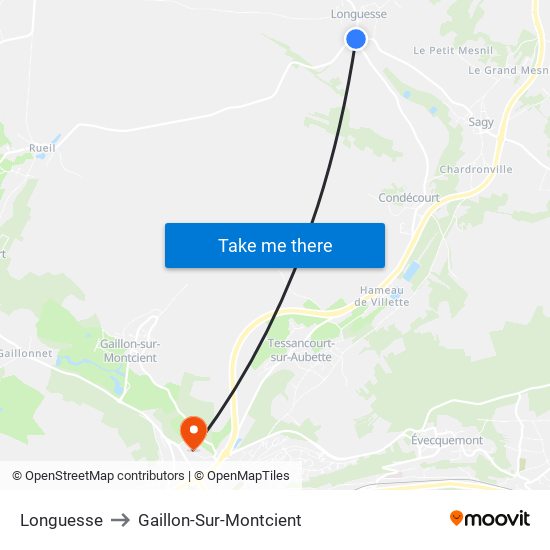Longuesse to Gaillon-Sur-Montcient map