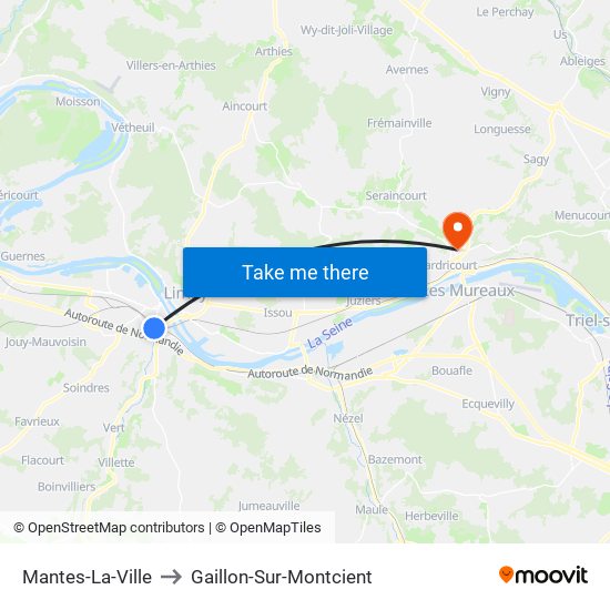 Mantes-La-Ville to Gaillon-Sur-Montcient map