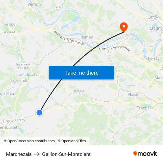 Marchezais to Gaillon-Sur-Montcient map