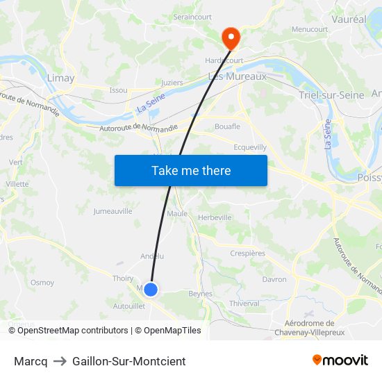 Marcq to Gaillon-Sur-Montcient map