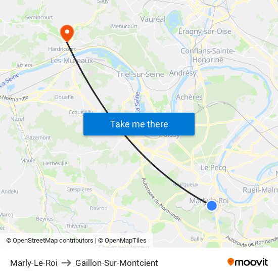 Marly-Le-Roi to Gaillon-Sur-Montcient map