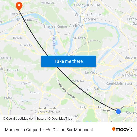 Marnes-La-Coquette to Gaillon-Sur-Montcient map