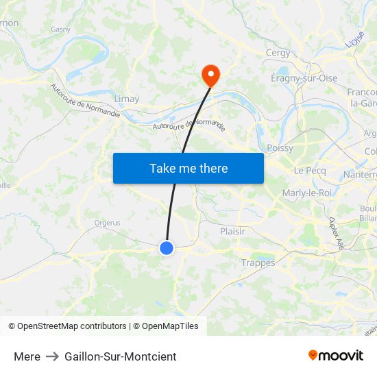 Mere to Gaillon-Sur-Montcient map