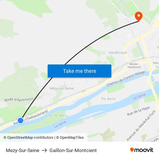 Mezy-Sur-Seine to Gaillon-Sur-Montcient map