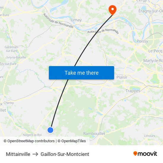 Mittainville to Gaillon-Sur-Montcient map