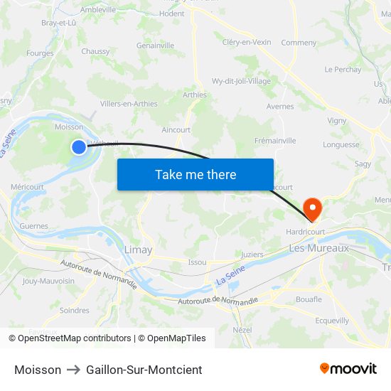 Moisson to Gaillon-Sur-Montcient map