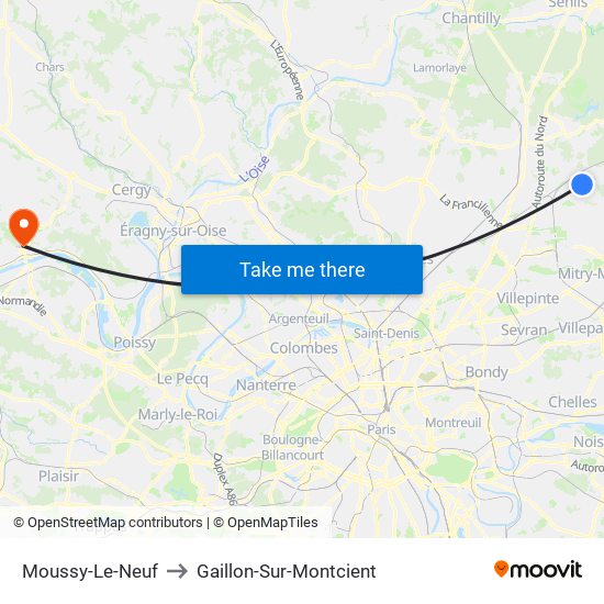 Moussy-Le-Neuf to Gaillon-Sur-Montcient map
