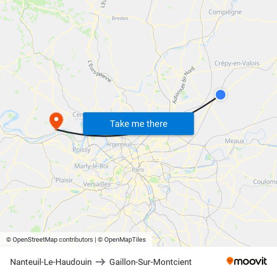 Nanteuil-Le-Haudouin to Gaillon-Sur-Montcient map