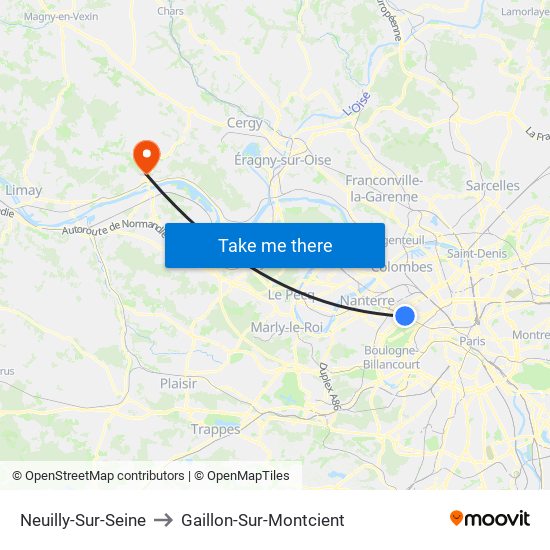 Neuilly-Sur-Seine to Gaillon-Sur-Montcient map