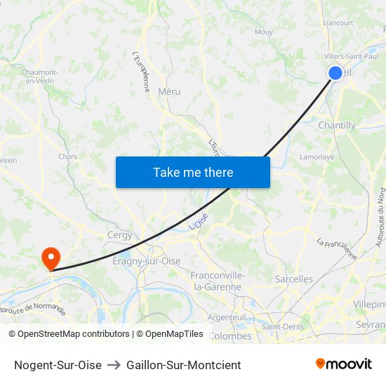 Nogent-Sur-Oise to Gaillon-Sur-Montcient map