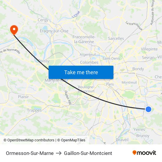 Ormesson-Sur-Marne to Gaillon-Sur-Montcient map