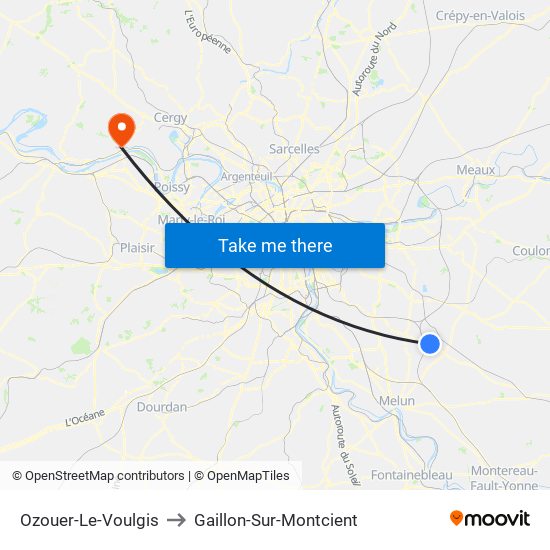 Ozouer-Le-Voulgis to Gaillon-Sur-Montcient map